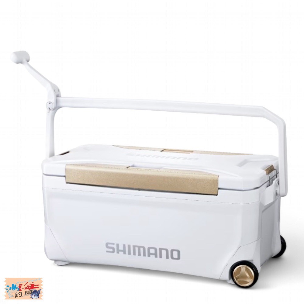 中壢鴻海釣具【SHIMANO】 NS-B35Y SPAZA PREMIUM 350 附滑輪 白色底六面真空冰箱-細節圖2
