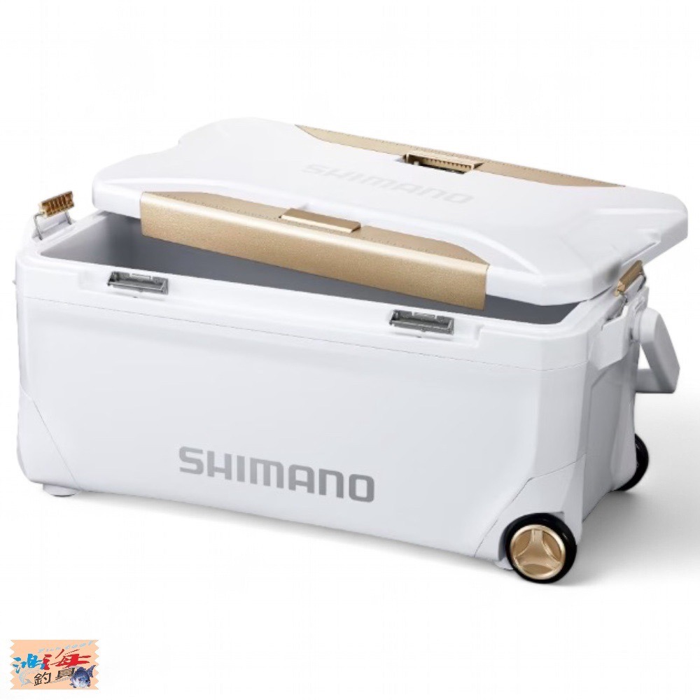 中壢鴻海釣具【SHIMANO】 NS-B35Y SPAZA PREMIUM 350 附滑輪 白色底六面真空冰箱-細節圖5