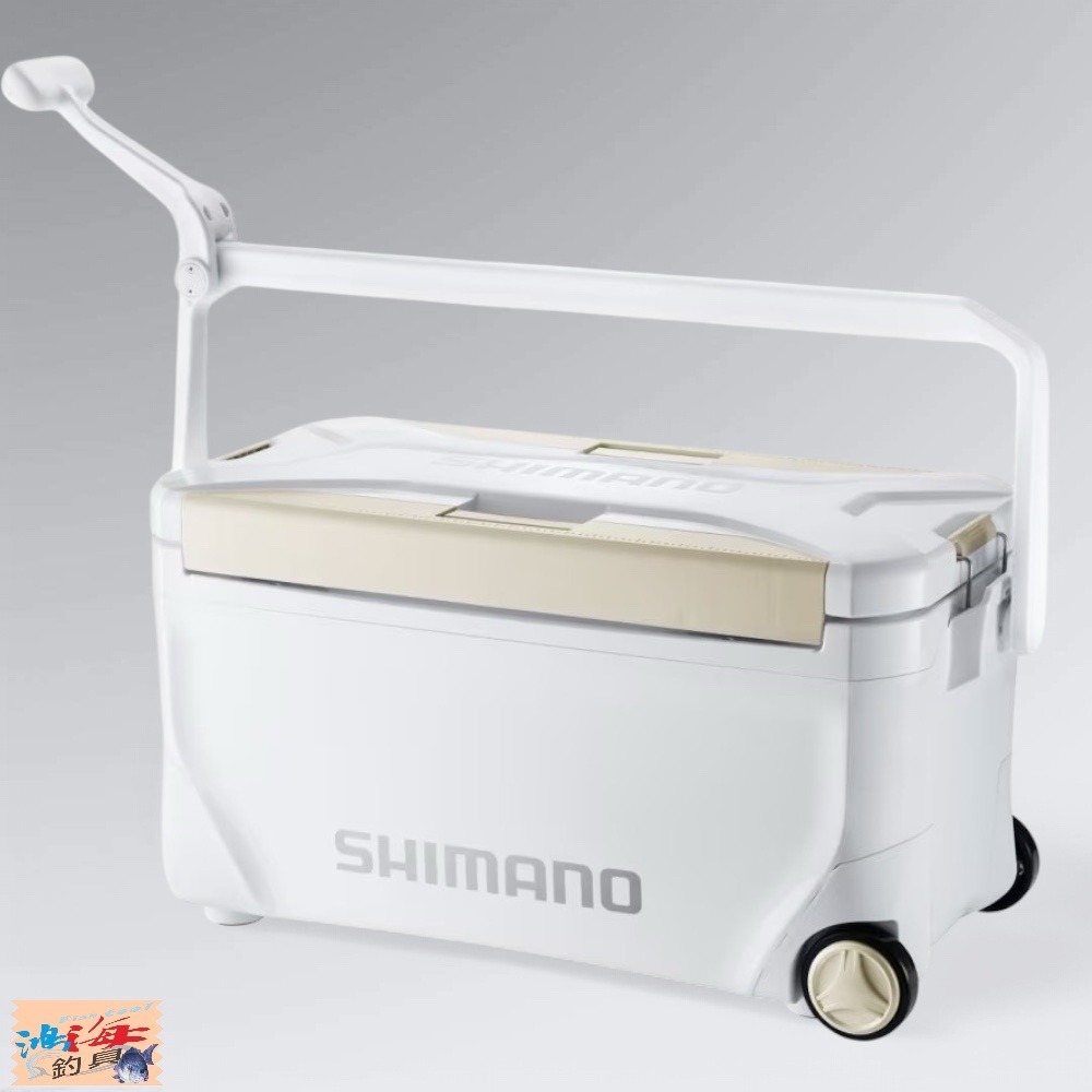 中壢鴻海釣具【SHIMANO】NS-B25Y SPAZA PREMIUM 250 附滑輪 白色底六面真空冰箱-細節圖2