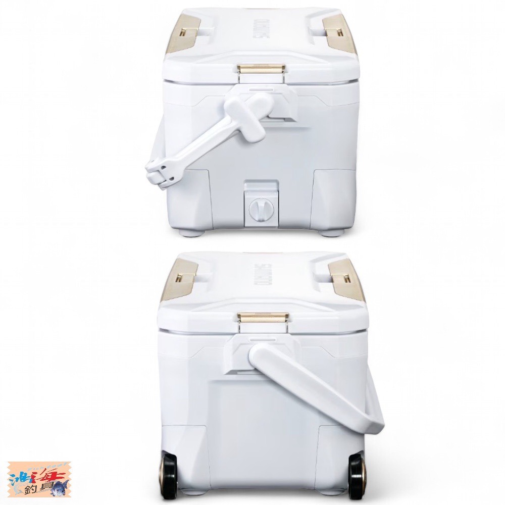 中壢鴻海釣具【SHIMANO】NS-B25Y SPAZA PREMIUM 250 附滑輪 白色底六面真空冰箱-細節圖3