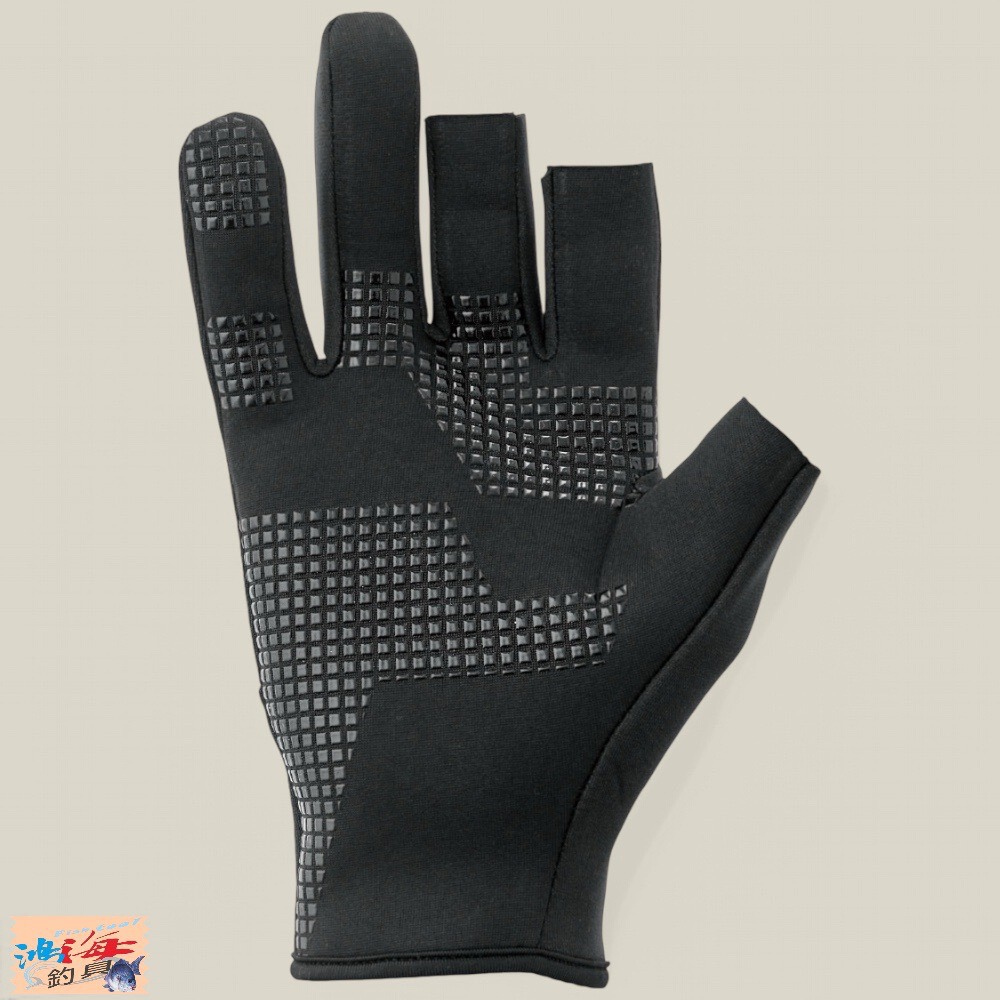 中壢鴻海釣具【gamakatsu】 GM-7301(3本切) 黑色 三指釣魚手套 (24秋冬款)-細節圖5