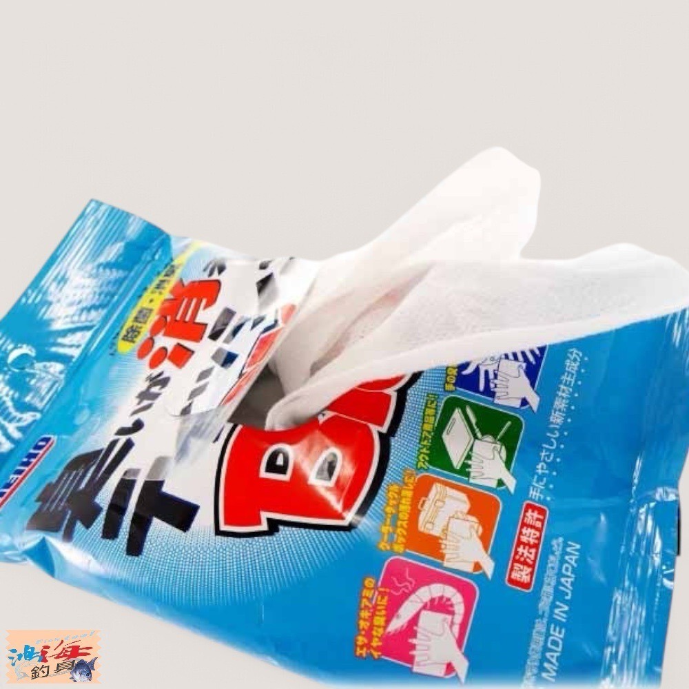 中壢鴻海釣具【MEIHO】 明邦 除臭 抗菌 消除異味的紙巾 BIG 擦手巾 消臭濕紙巾 除臭濕巾-細節圖3