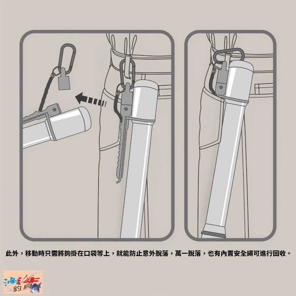 中壢鴻海釣具【DAIICHISEIKO】 第一精工 Auto King Gaff 黑色軟塔鉤 300 磯玉柄搭鉤-細節圖6