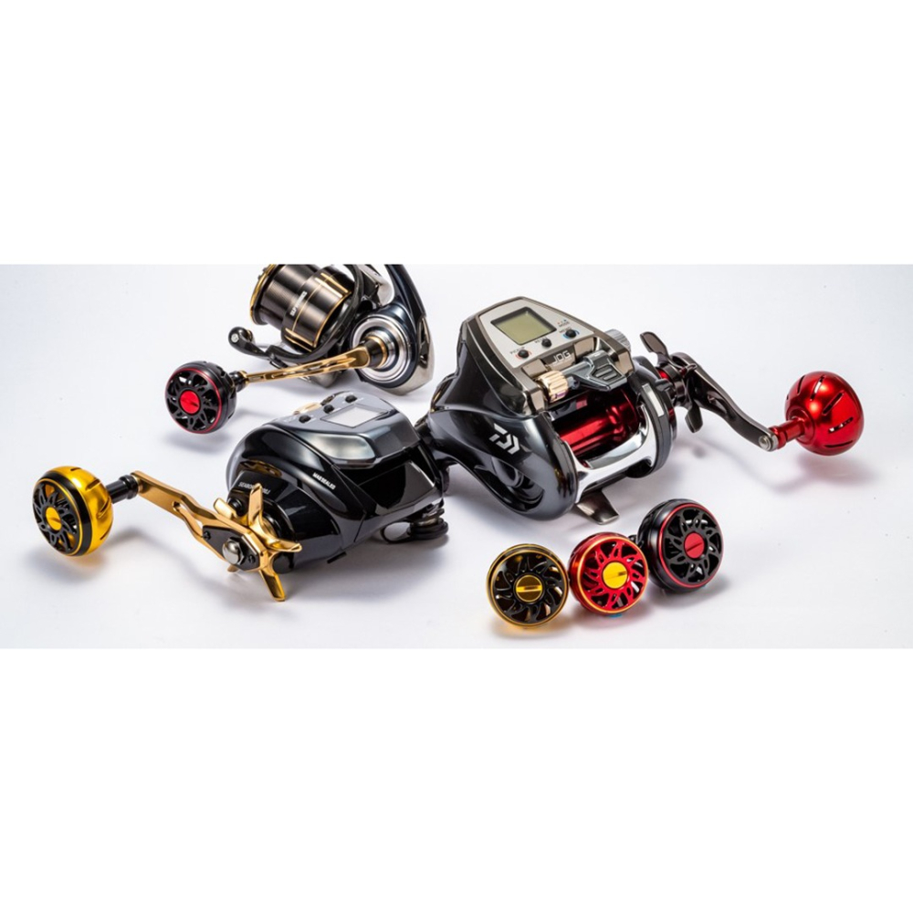 中壢紅海釣具【DAIWA】 SLP WORKS 鋁合金 球型 L-45mm 改裝握丸#黑紅色 捲線器改裝握丸-細節圖2