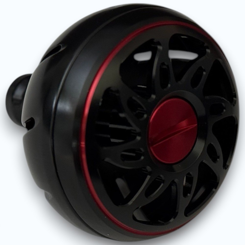 中壢紅海釣具【DAIWA】 SLP WORKS 鋁合金 球型 L-45mm 改裝握丸#黑紅色 捲線器改裝握丸-細節圖3