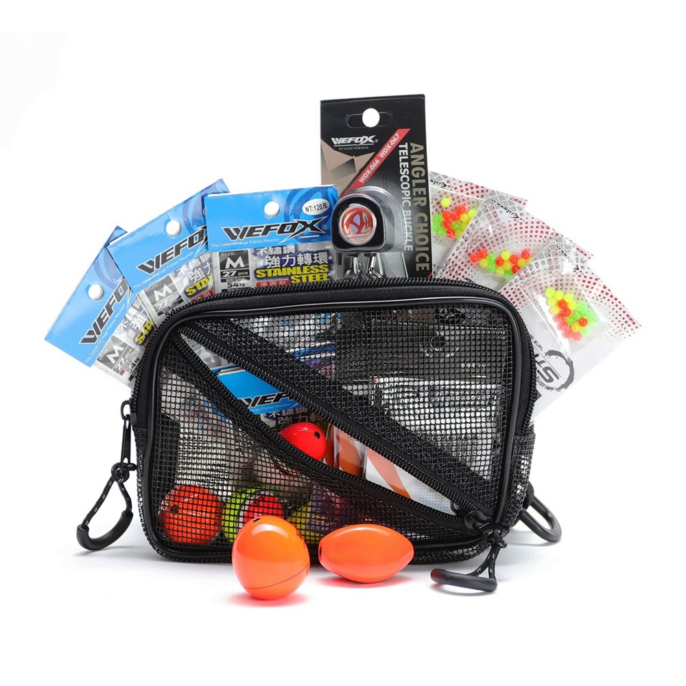 中壢鴻海釣具【WEFOX】網眼收納袋 網眼雙層收納袋 阿波袋 置物袋-細節圖5