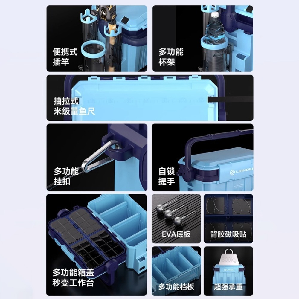 中壢鴻海釣具【吉作】多功能路亞箱 工具箱 多功能工具箱 收納箱 置物箱 船釣工具箱-細節圖6