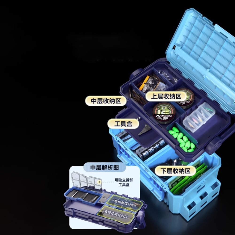 中壢鴻海釣具【吉作】多功能路亞箱 工具箱 多功能工具箱 收納箱 置物箱 船釣工具箱-細節圖7