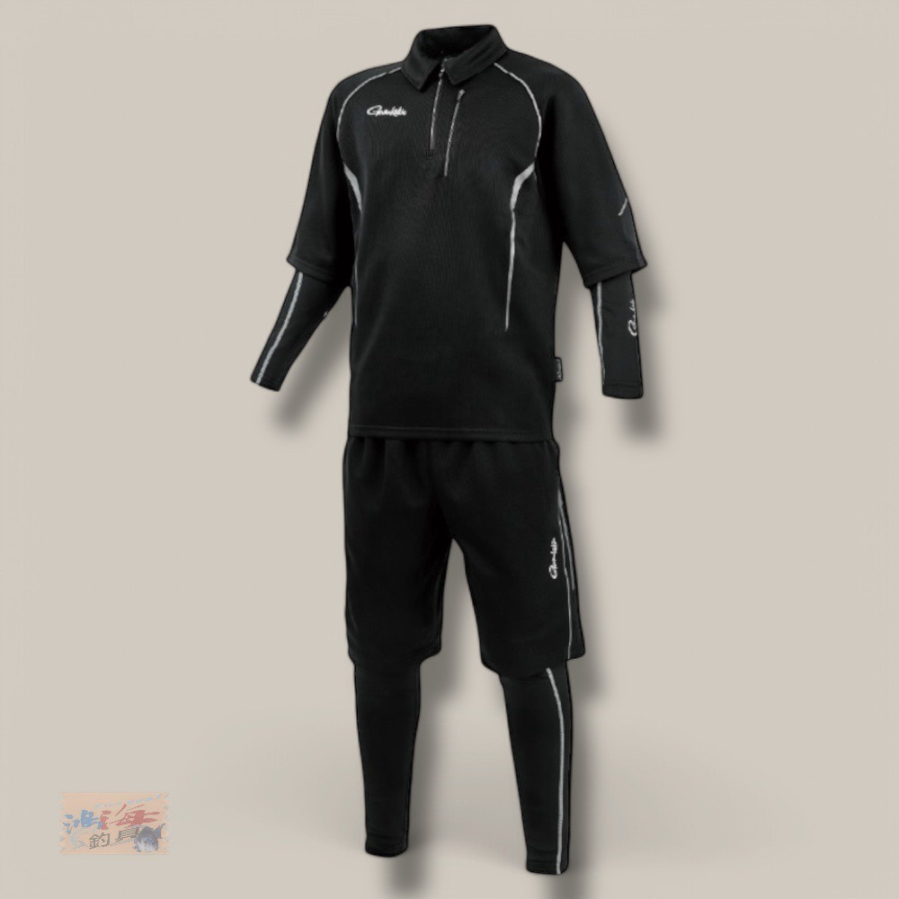 中壢鴻海釣具【gamakatsu】GM-3779 吸水速乾 彈性短袖+短褲套裝(袖套+腿套) (25年款) GM3779-規格圖11