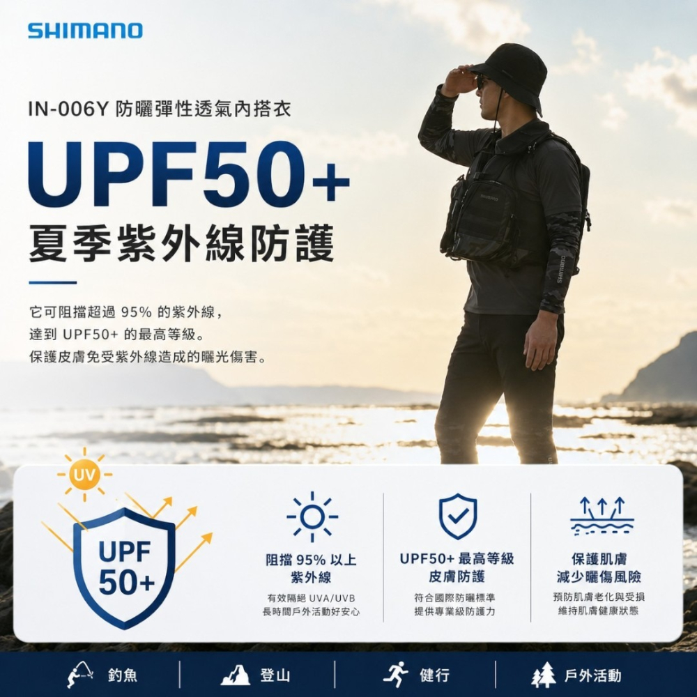 中壢紅海釣具【SHIMANO】 IN-006Y 防曬涼感內搭衣 長袖防曬衣 透氣快乾 彈性貼身 釣魚衣 磯釣 路亞-細節圖6