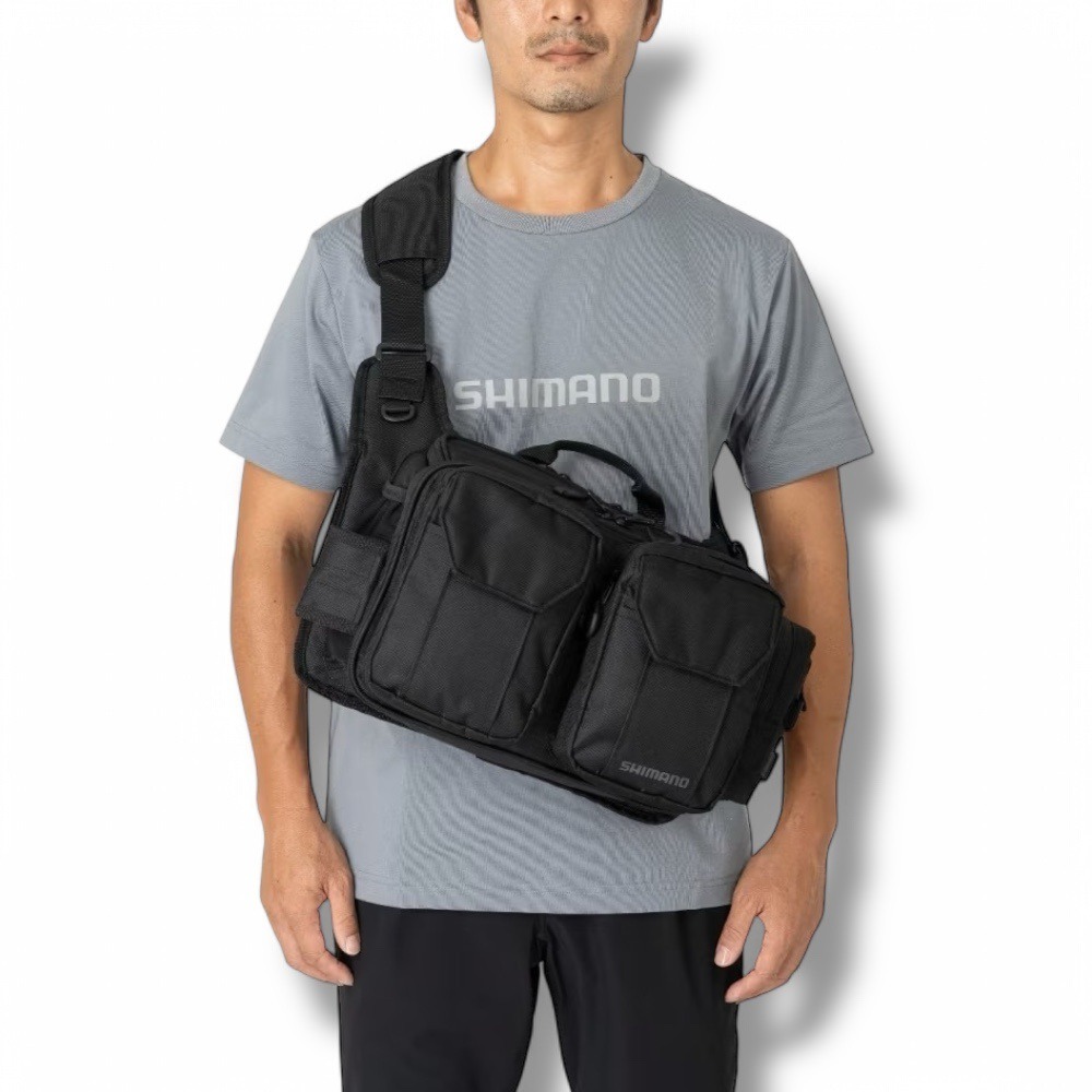 中壢鴻海釣具【SHIMANO】 BS-221W 黑色肩背包 多功能置物包-細節圖4