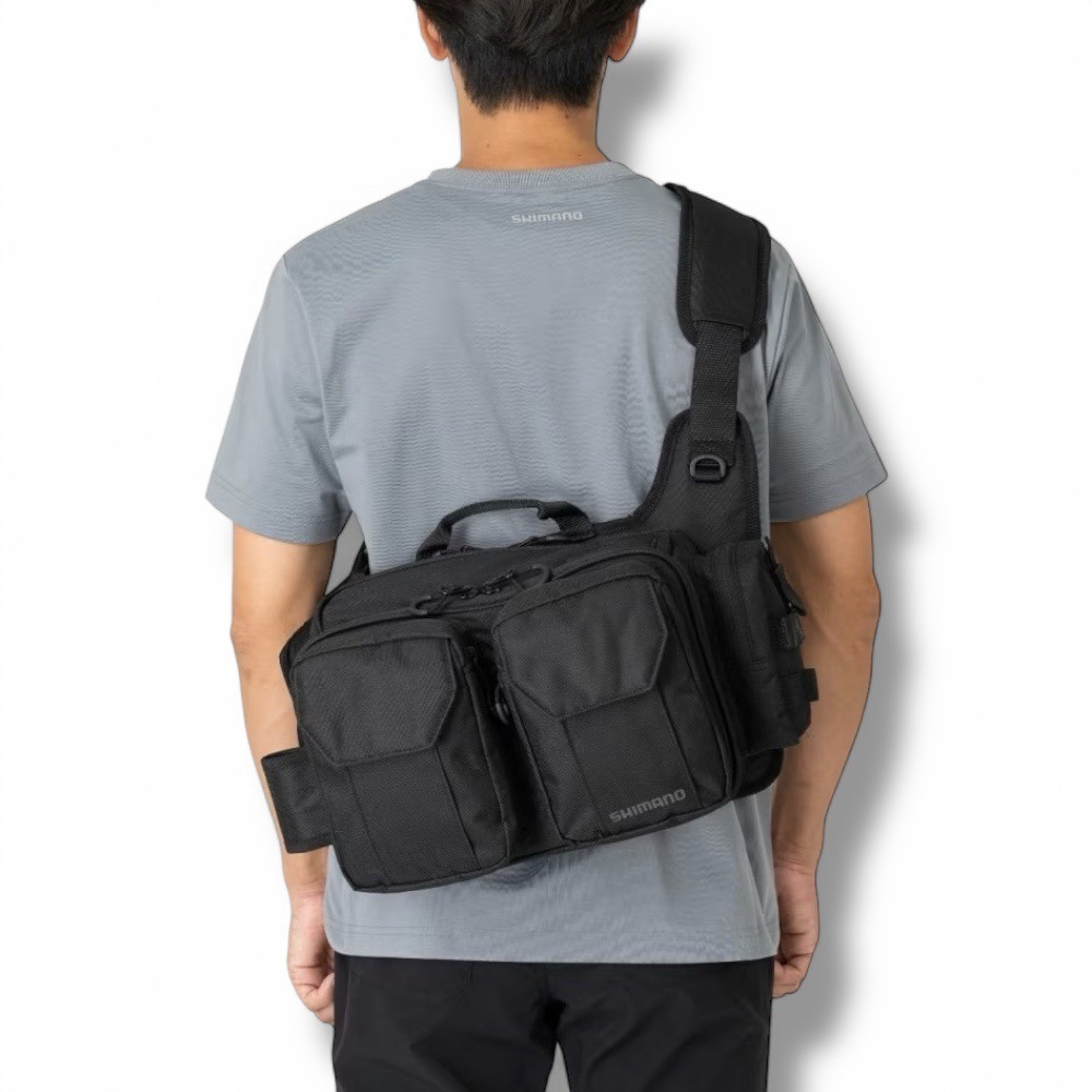 中壢鴻海釣具【SHIMANO】 BS-221W 黑色肩背包 多功能置物包-細節圖5