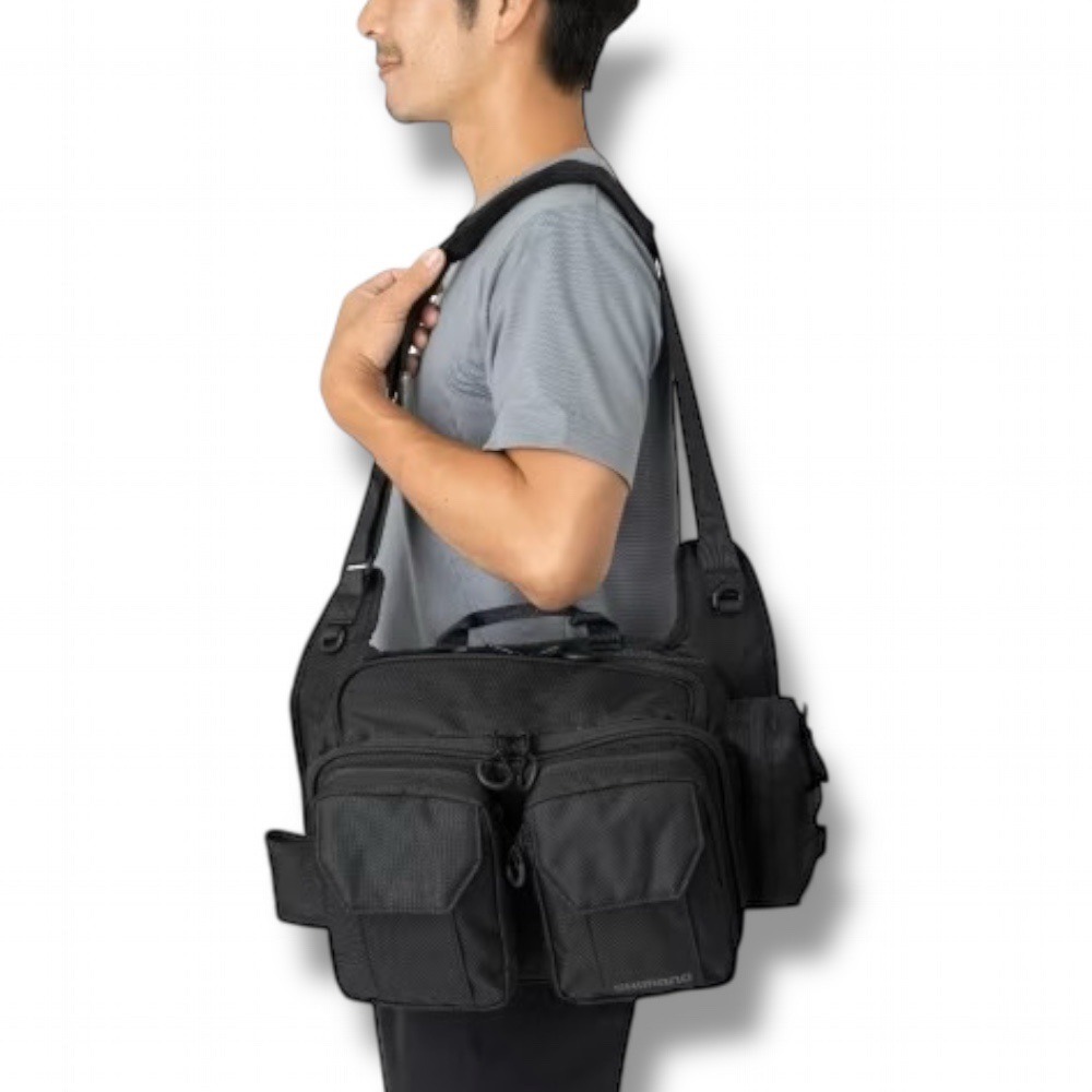 中壢鴻海釣具【SHIMANO】 BS-221W 黑色肩背包 多功能置物包-細節圖6