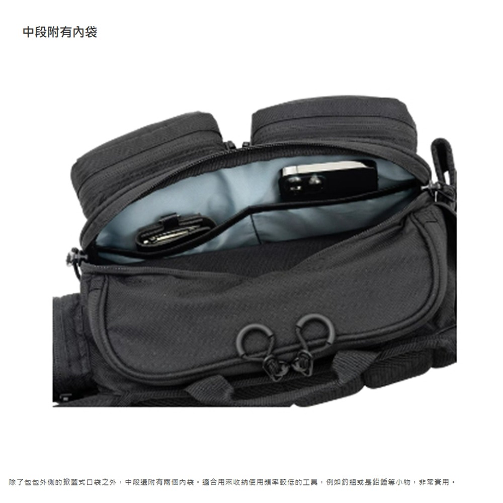 中壢鴻海釣具【SHIMANO】 BS-221W 黑色肩背包 多功能置物包-細節圖8