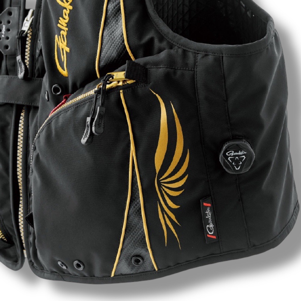 中壢鴻海釣具【gamakatsu】 GM-2329 黑色×金色半網狀釣魚背心 (25年款) GM2329-細節圖11