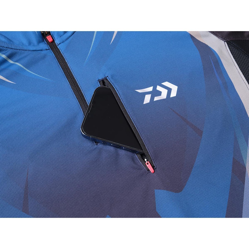 中壢鴻海釣具【DAIWA】 DE-7025 SPECIAL 半拉鍊釣魚長袖衣 [25年款] 防曬長袖衫 長袖釣魚衣-細節圖9