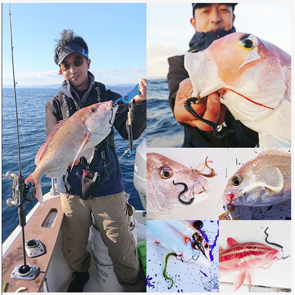 中壢鴻海釣具【crazy-ocean】海毛虫Curly UKMCノーマル 2.8吋游動丸用軟蟲-細節圖3