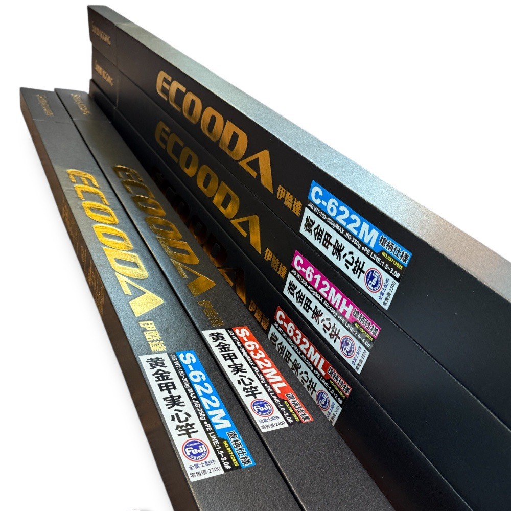 中壢鴻海釣具【ECOODA】黃金甲實心 直柄 槍柄 鐵板竿(1本半) 游動丸 船釣小搞搞-細節圖2