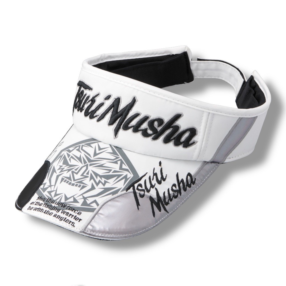 中壢鴻海釣具【TSuriMusha】釣武者  白色遮陽帽 (25年春夏款)-細節圖2