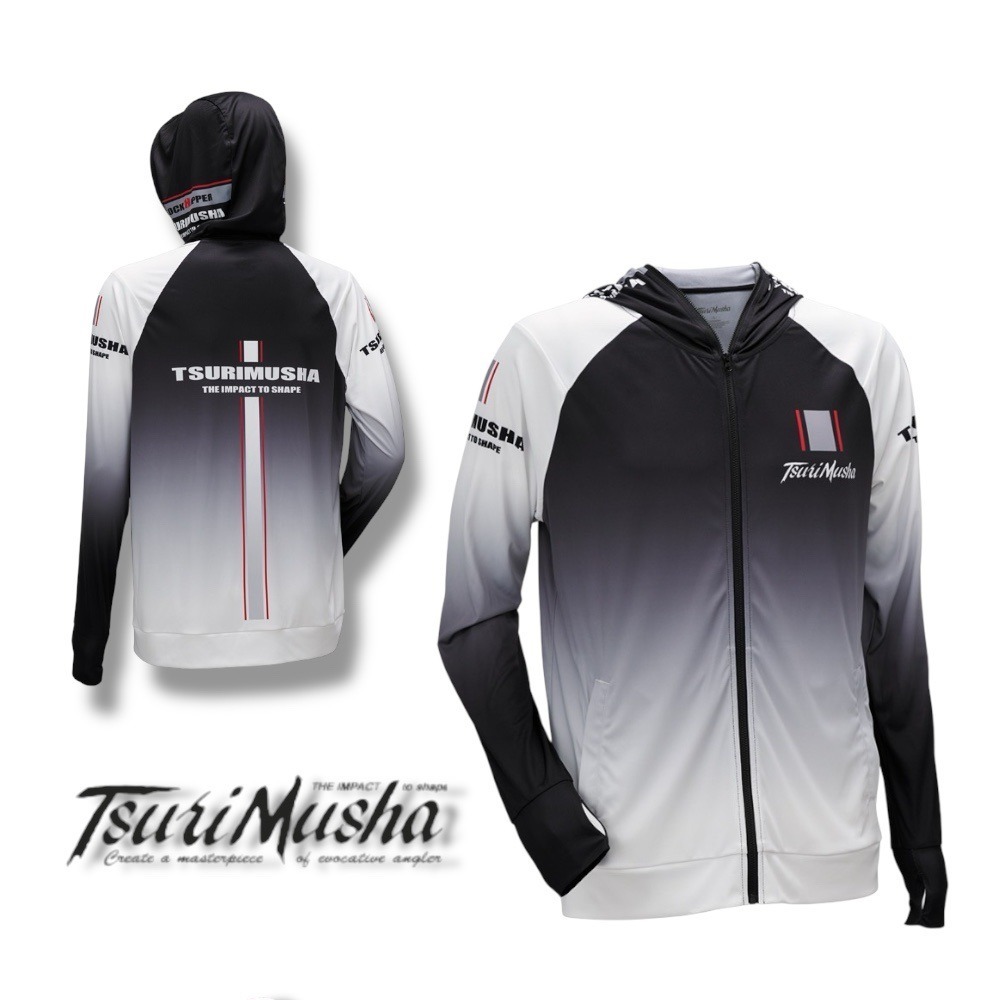 中壢鴻海釣具【TSuriMusha】釣武者[吸汗/快乾/有彈性/防紫外線UPF50+]全拉鍊連帽長袖衫 (25年款)-細節圖8