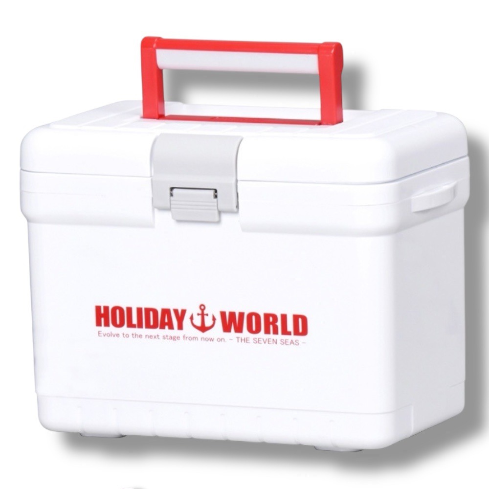 中壢鴻海釣具【SHINWA】伸和 HOLIDAY WORLD LC7L 紅白色保冷保溫冰箱 冰桶(日本製)-細節圖2