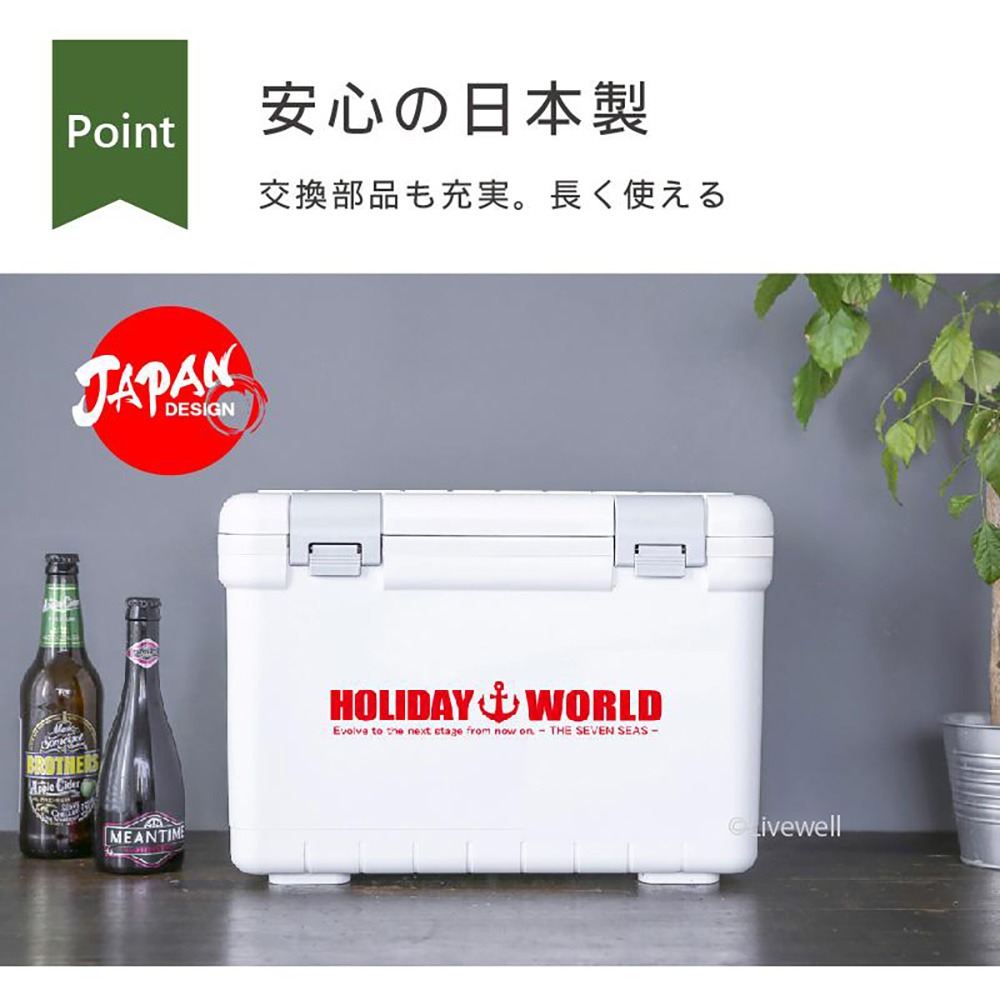中壢鴻海釣具【SHINWA】伸和 HOLIDAY WORLD LC11L 紅白色保冷保溫冰箱 (日本製) 冰桶-細節圖4