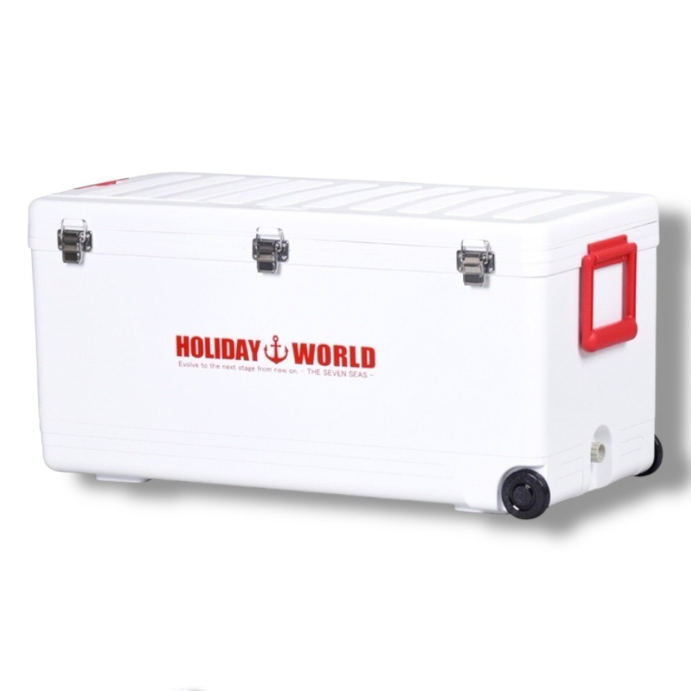 中壢鴻海釣具【SHINWA】伸和 HOLIDAY WORLD LC48L 紅白色保冷保溫冰箱 (日本製)冰桶-細節圖2