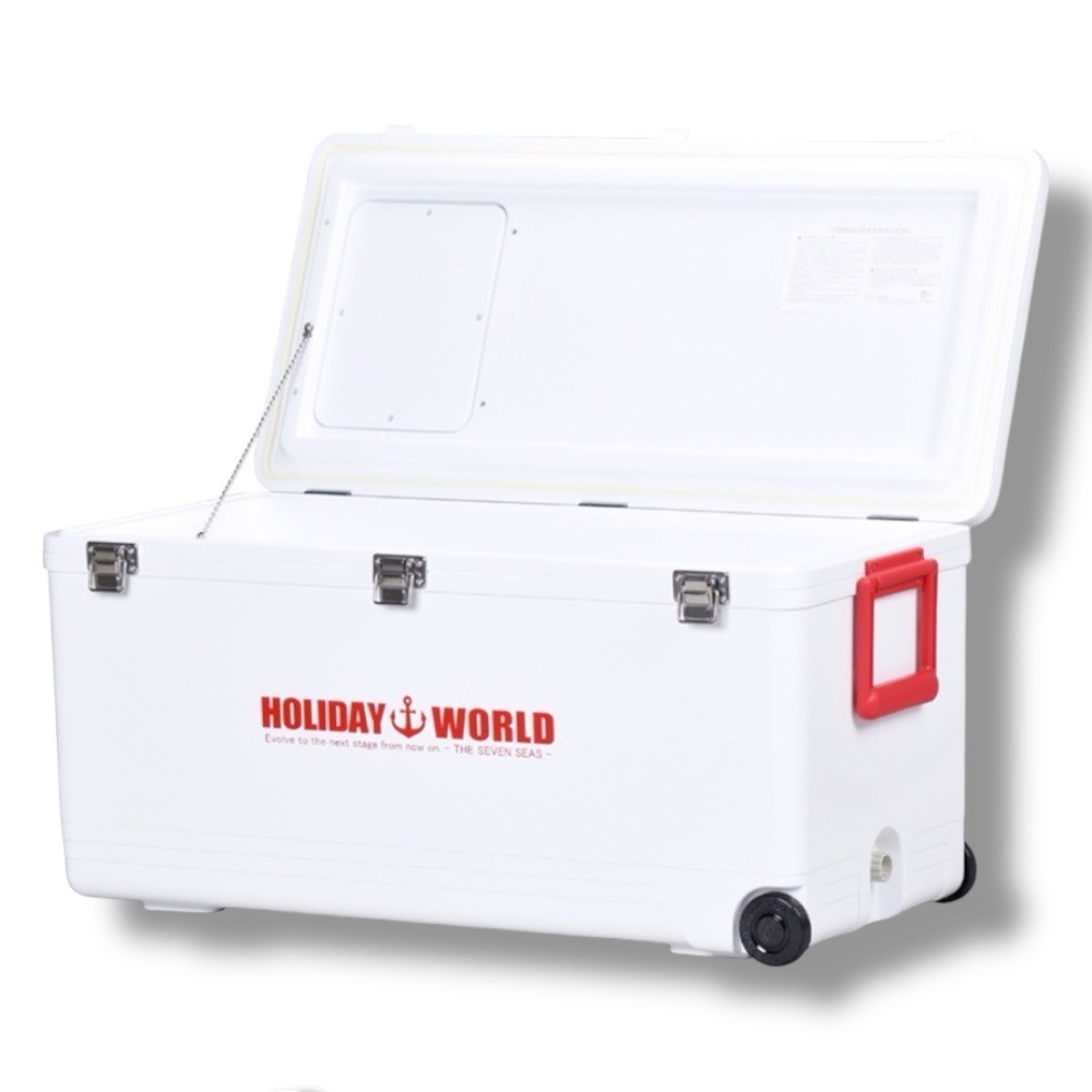 中壢鴻海釣具【SHINWA】伸和 HOLIDAY WORLD LC48L 紅白色保冷保溫冰箱 (日本製)冰桶-細節圖3