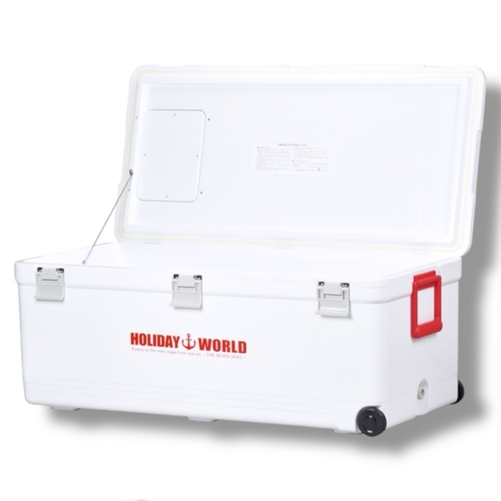 中壢鴻海釣具【SHINWA】伸和 HOLIDAY WORLD LC76L 紅白色保冷保溫冰箱 (日本製) 冰桶-細節圖3
