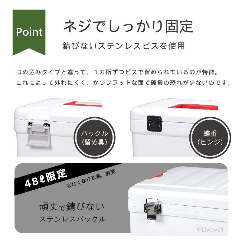 中壢鴻海釣具【SHINWA】伸和 HOLIDAY WORLD LC76L 紅白色保冷保溫冰箱 (日本製) 冰桶-細節圖5