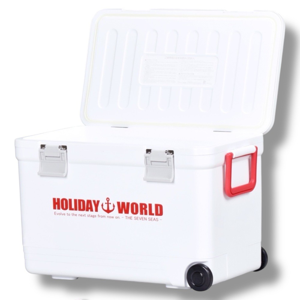 中壢鴻海釣具【SHINWA】伸和 HOLIDAY WORLD LC27L 紅白色保冷保溫冰箱 (日本製) 冰桶-細節圖4