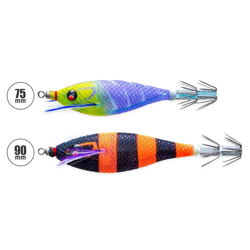 中壢鴻海釣具【DUEL】A1860 A1861SQUID JIG Pucca 胖胖魚 75/90mm透抽布捲(25年款)-細節圖3