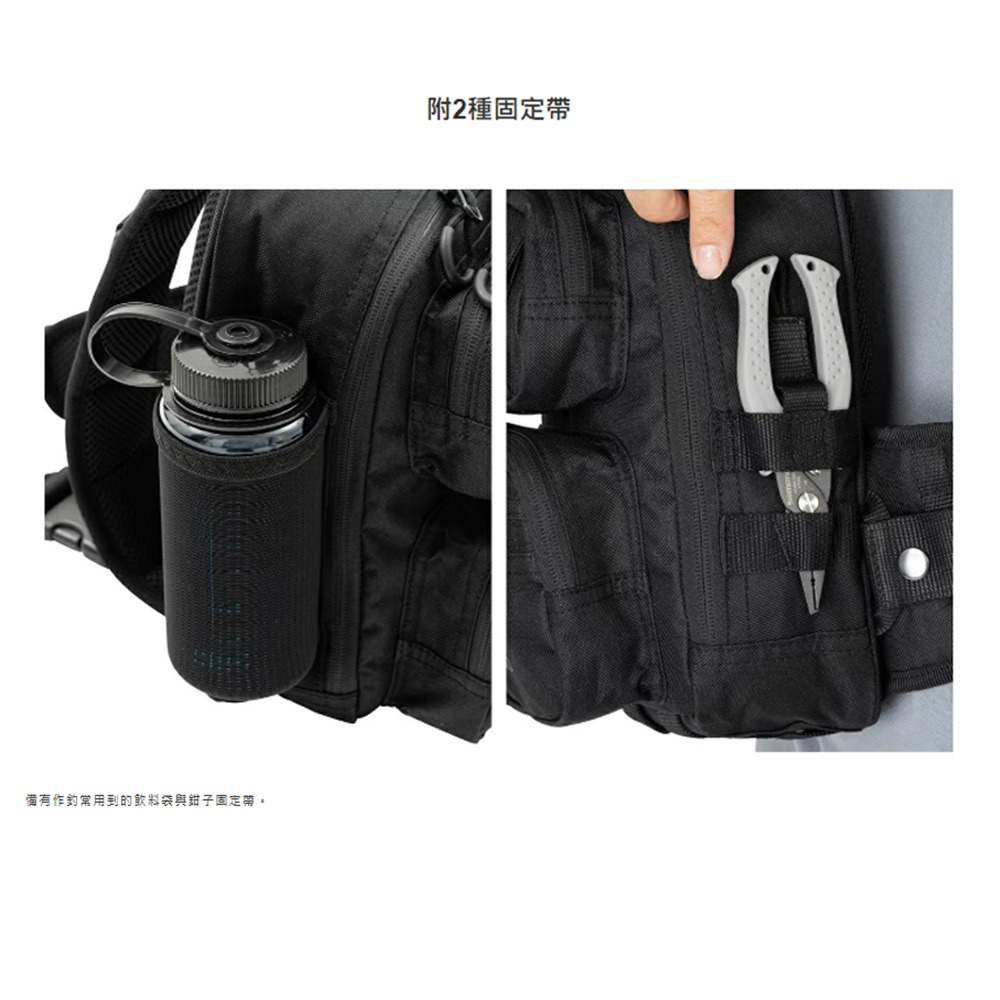 中壢鴻海釣具【SHIMANO】BS-225W 黑色單肩背包 (23年款) TOUGH 肩背包-細節圖4