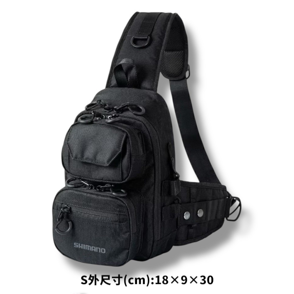 中壢鴻海釣具【SHIMANO】BS-225W 黑色單肩背包 (23年款) TOUGH 肩背包-規格圖8