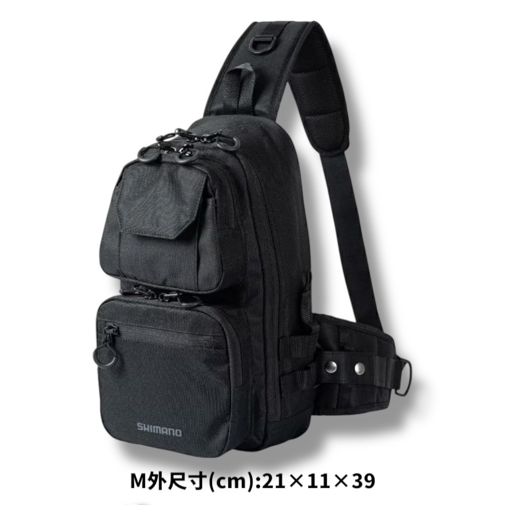 中壢鴻海釣具【SHIMANO】BS-225W 黑色單肩背包 (23年款) TOUGH 肩背包-規格圖8