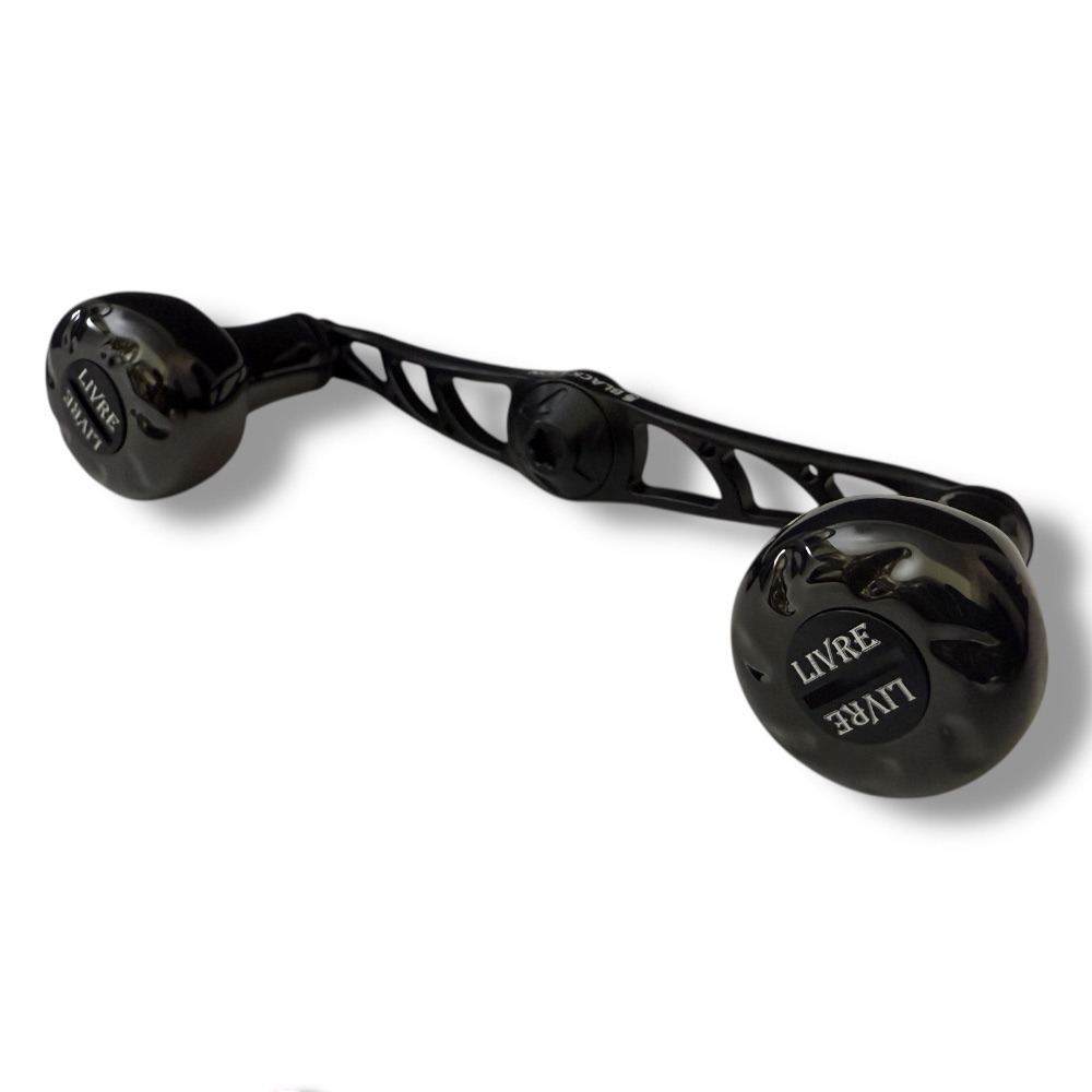 中壢鴻海釣具【LIVRE】BLACK LION×LIVRE Cachalot bt 110 限量黑色鈦金屬色改裝握丸-細節圖5