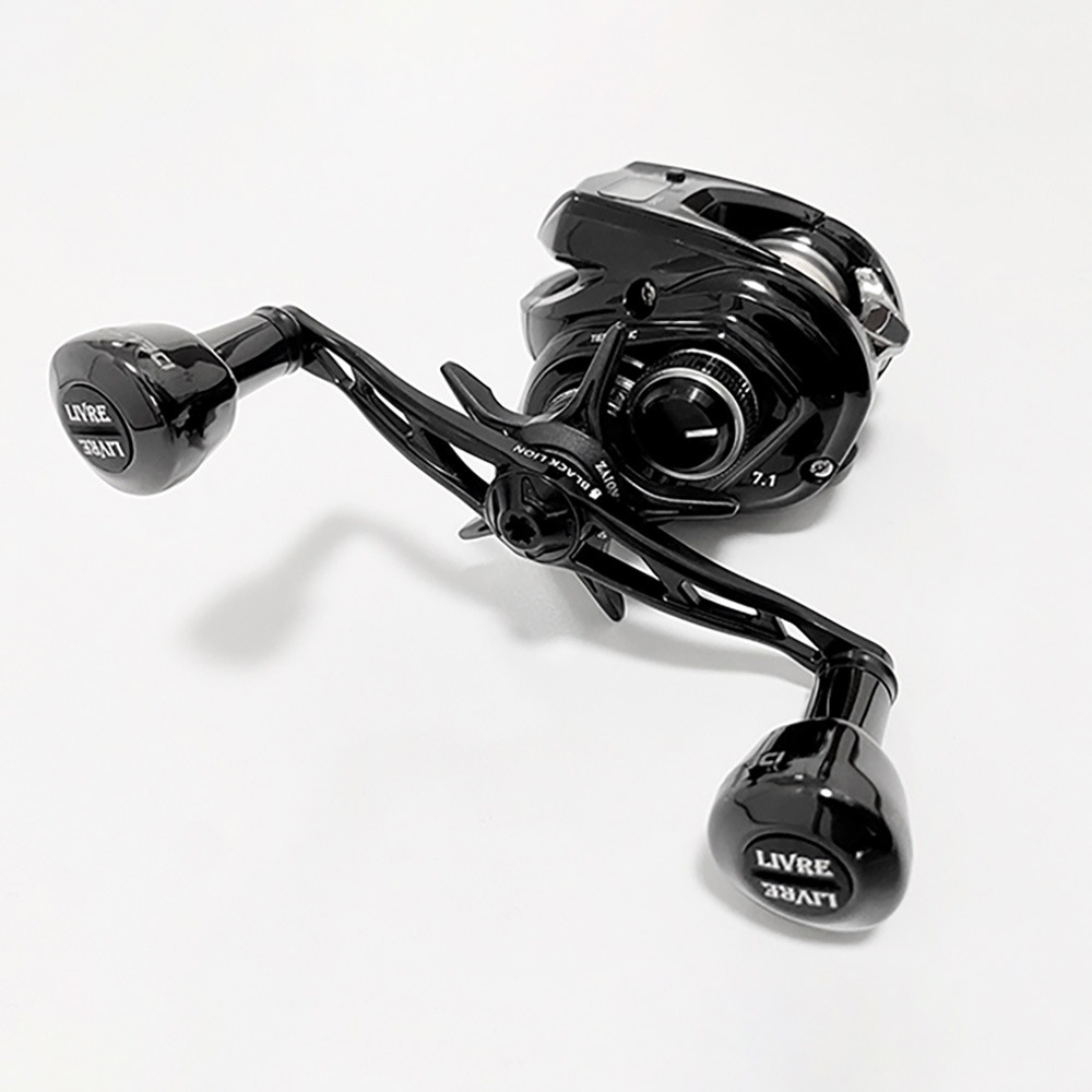 中壢鴻海釣具【LIVRE】 BLACK LION×LIVRE Cachalot bt 115 霧面黑色限量改裝握丸-細節圖3