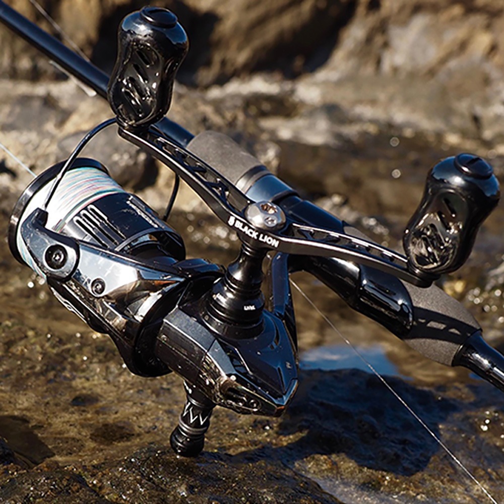 中壢鴻海釣具【LIVRE】 BLACK LION×LIVRE Cachalot 100 Fino 霧面黑色限量改裝握丸-細節圖7