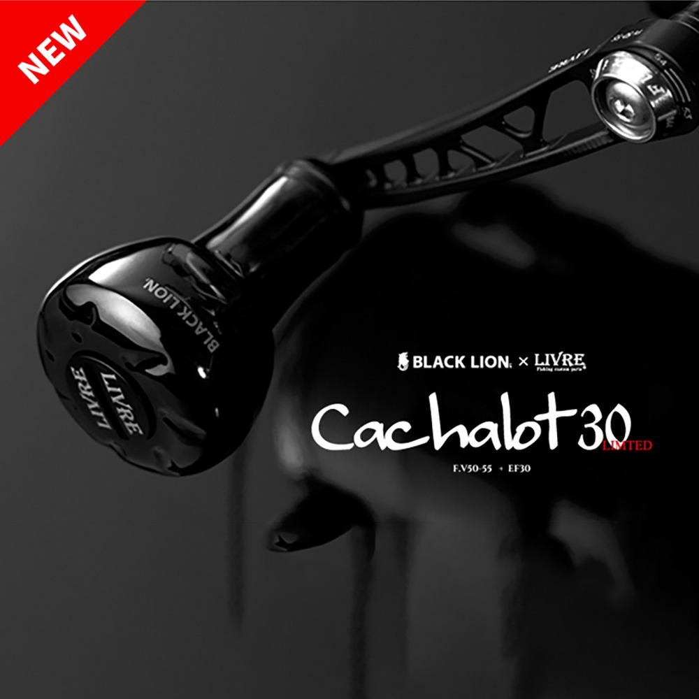 中壢鴻海釣具【LIVRE】BLACK LION×LIVRE Cachalot 30 LIMTED黑鈦×霧面黑限量改裝握丸-細節圖2
