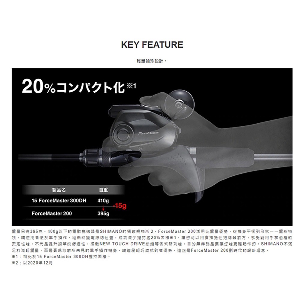 中壢鴻海釣具【SHIMANO】 FORCEMASTER 200/200DH 電動捲線器-韓國版 手持透抽 船釣小搞搞-細節圖7
