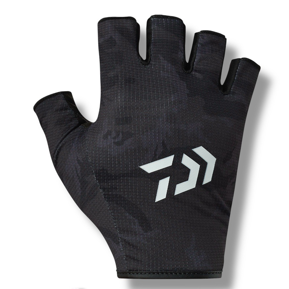 中壢鴻海釣具【DAIWA】DG-6525 黑色/迷彩黑 吸水速乾露五指手套 [25年款] 釣魚手套-規格圖5