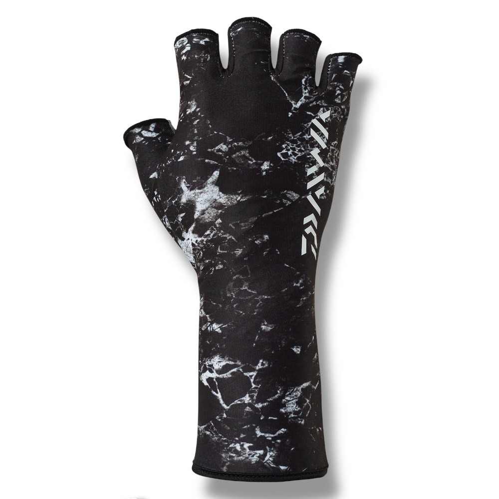 中壢鴻海釣具【DAIWA】 DG-6625 大理石紋黑 貼身露五指防曬手套Ⅱ [25年款]-規格圖7
