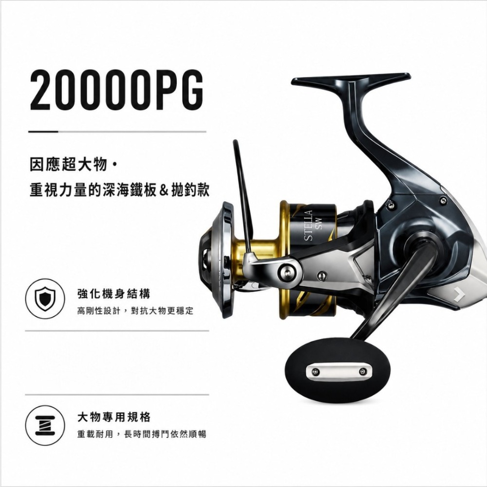 中壢紅海釣具【SHIMANO】STELLA SW 紡車捲線器 (25年款) 紡車強力大物捲 王者回歸，征服深海巨物！-規格圖11