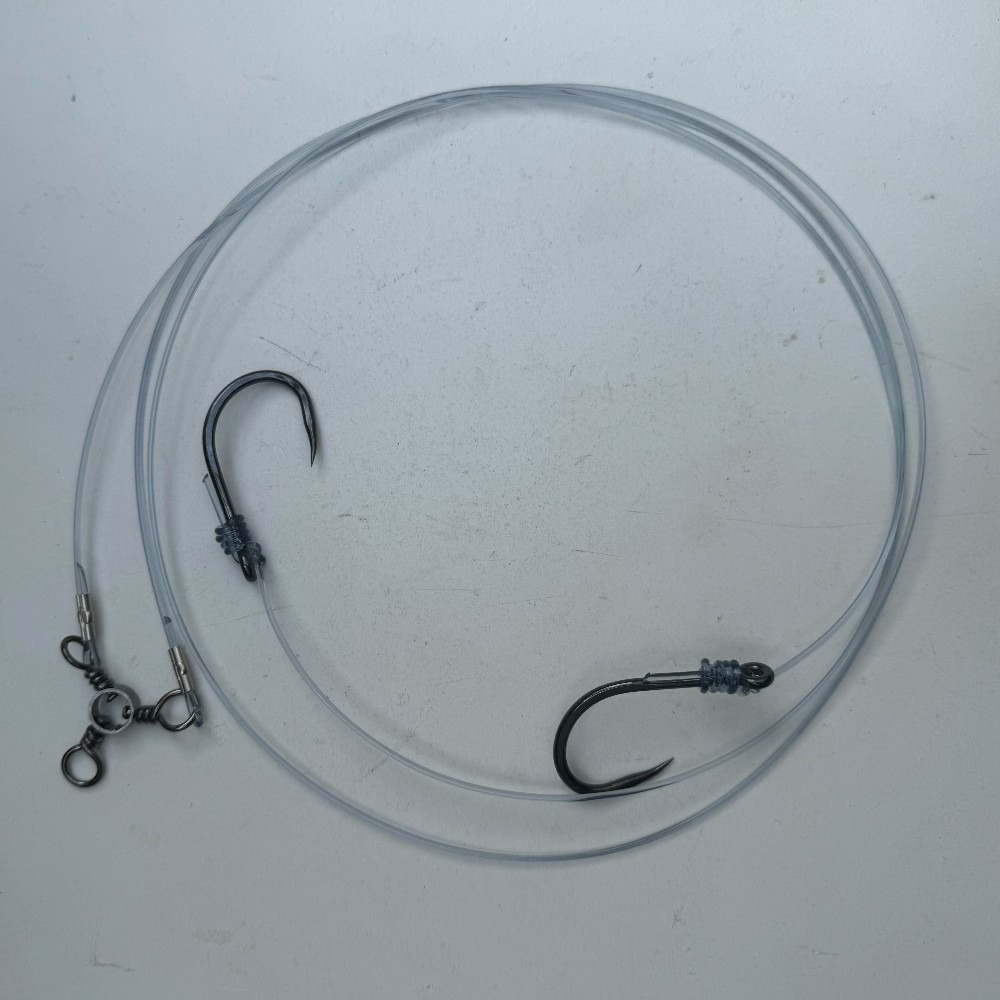 中壢紅海釣具【黑技研】★龍膽活餌雙鉤★ 不偏鉤綁法 龍膽石斑 海釣場-細節圖6