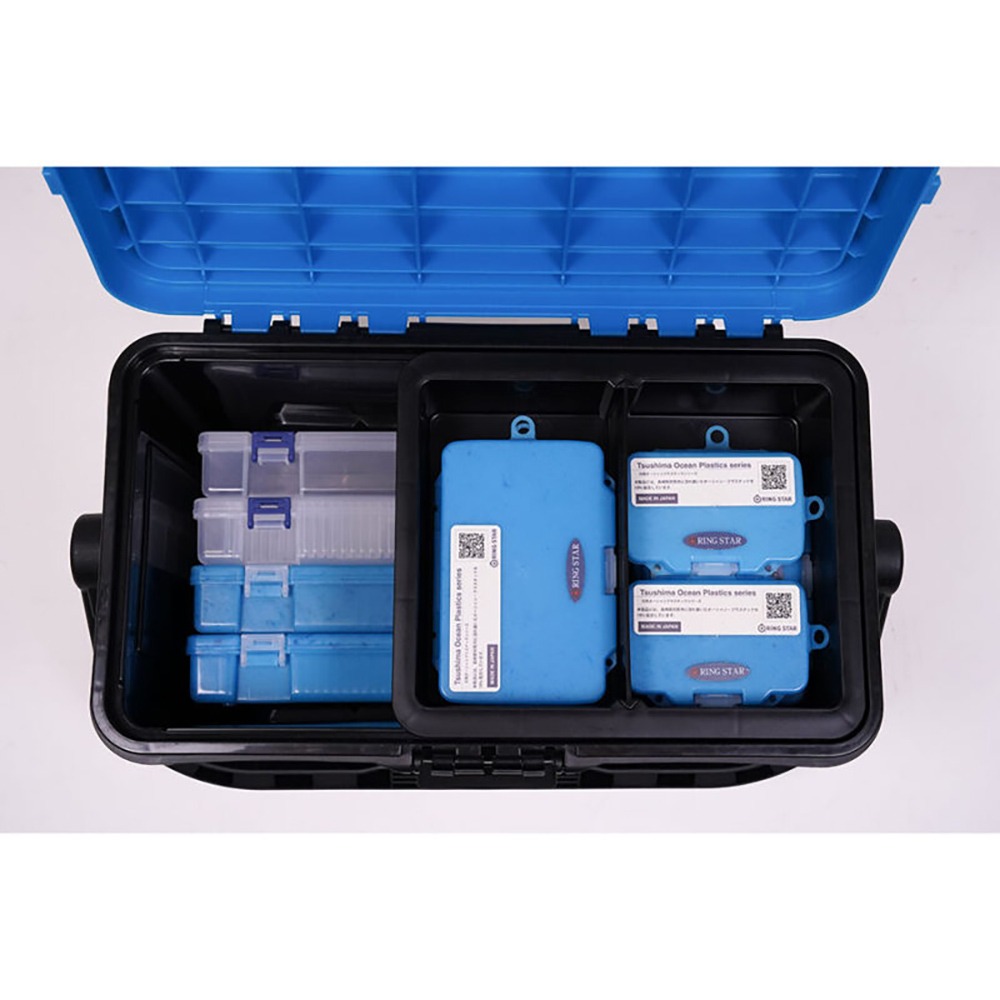 中壢紅海釣具【RING STAR】 D-4300 珍珠藍×黑色 炭灰色×黑色 工具箱 整理箱(CS-001Y同款)-細節圖7