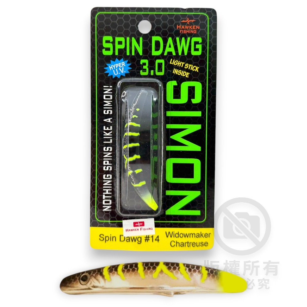中壢紅海釣具【HAWKEN FISHING】SPIN DAWG 美國弓角 3.0 中通弓角 旋轉魚 彎彎魚-規格圖9