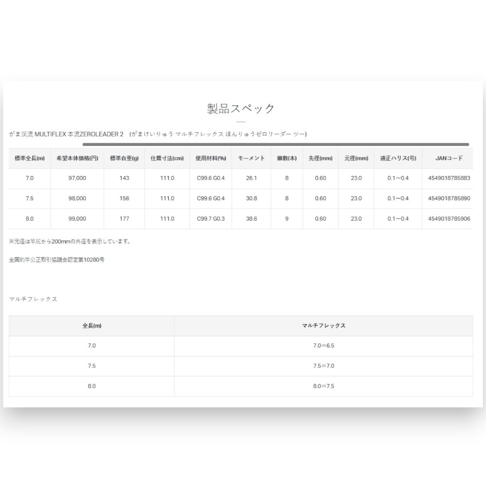 中壢紅海釣具【gamakatsu】がま渓流 MULTIFLEX 本流 ZEROLEADER II 本流竿 溪流竿-細節圖10