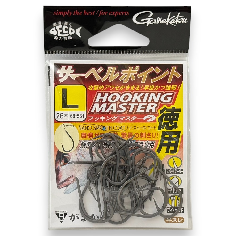 中壢紅海釣具【gamakatsu】サーベルポイント Hooking Master 游動丸鉤-魚鉤(德用)-規格圖8