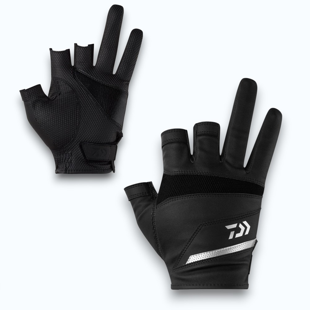 中壢紅海釣具【DAIWA】DG-2226 黑色仿皮網眼露三指手套 [26年款]-規格圖6