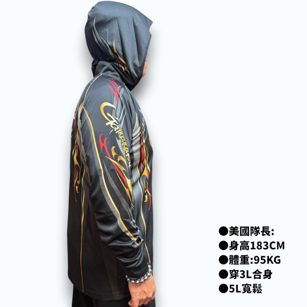 中壢紅海釣具【gamakatsu】GM-3816 吸水速乾連帽長袖釣魚衫 (26年春夏款)-細節圖8